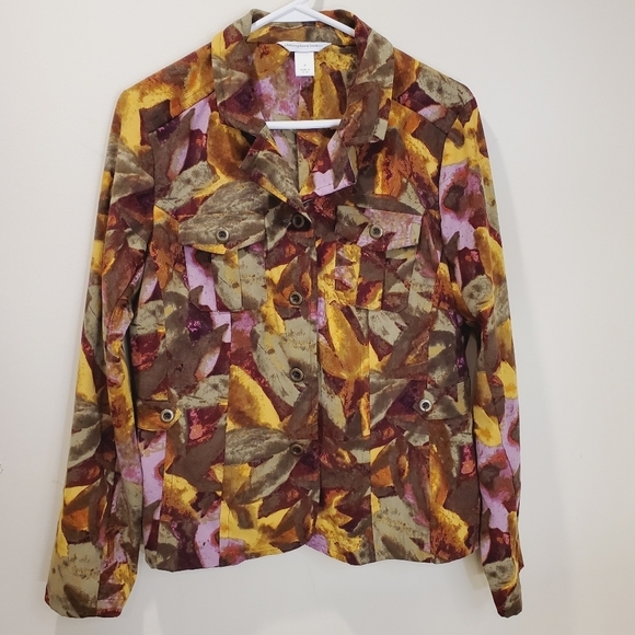 Christopher and banks Womens Multicolor 4 Pockets  jacket size M - Picture 5 of 12